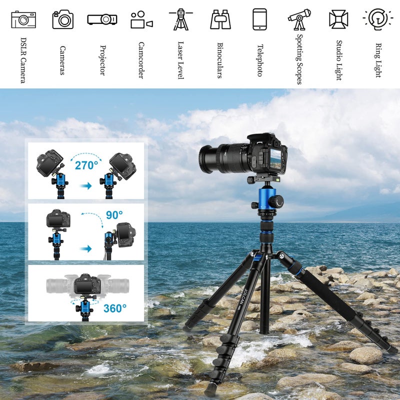JOILCAN Tripod for Camera, 81" Aluminum Camera Tripod, 83" DSLR Tripods & Monopods, Heavy Duty Travel Tripod for Binoculars Spotting Scope Telescope, Max Load 35lb - Image 3